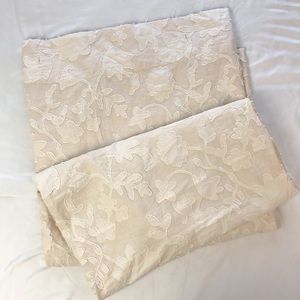 Anthropologie Cream Floral Shower Curtain